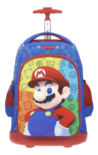 Mochila Ruedas Chenson Niño Mario Bowser Primaria Escolar Full Carro De  Fabrica Reforzado Baston