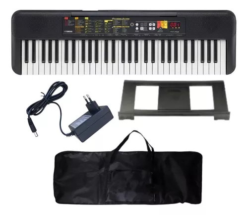 Teclado Musical Yamaha 61 Teclas PSR F52 Bag Banco Suporte - O