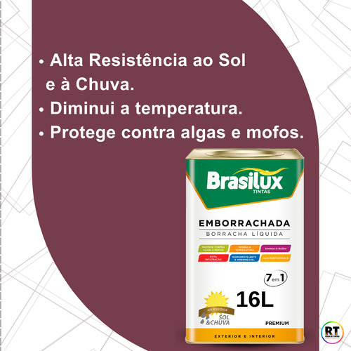 Tinta Vermelho Borgonha Emborrachada Contra Infiltração 16l