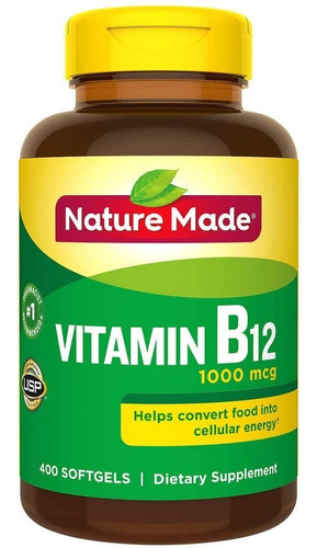 Vitamina B-12 Nature Made 1000mcg 400 Cápsulas Blandas