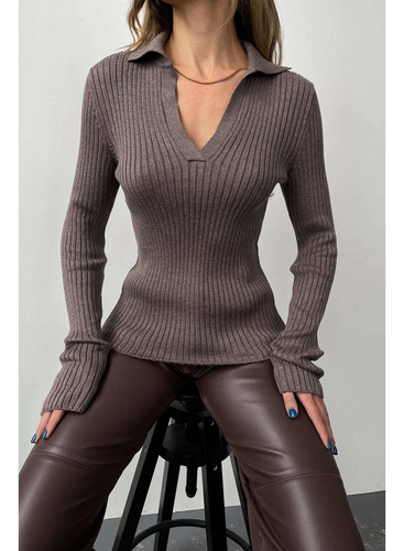 Jersey De Punto Estilo Mujer, Cuello Holgado, A La Moda