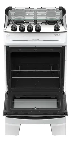 Fogão 04 Bocas Mesa Inox Atlas Mônaco Top Branco Branco | Frete grátis