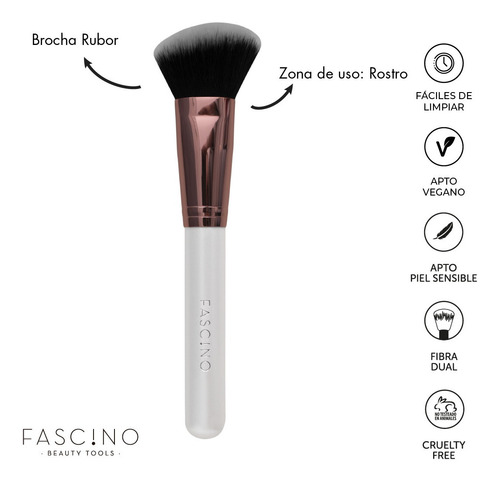 Imagen 4 de 12 de Set 12 Brochas Y Pinceles De Maquillaje Crueltyfree Fascino