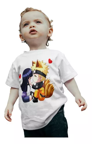 Camiseta Naruto Personagem Cute Fofo Pequeno Kid Algodão