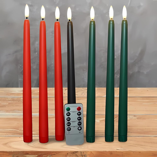 Juego De 7 Velas Kwanzaa Sin Llama, Funciona Con Pilas, Mish