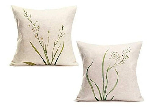 Smilyard Spring Flower Throw Pillow Cubre La Hoja Verde Con