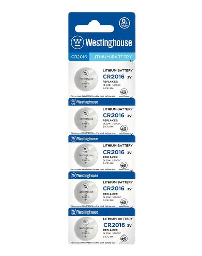 Pila Cr2016 De Litio Westinghouse Tipo Botón 3v 5 Unidades