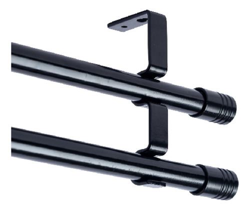 Kit Barrotes Metal Doble Para Cortina 2,40m C/soportes