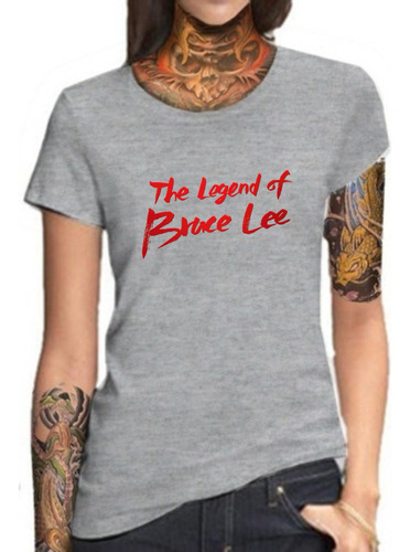 Remera Gris Sublimada Mujer The Legend Of Bruce Lee