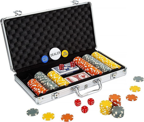 Juego De 300 Fichas Maleta Aluminio Nuevas + Cartas De Póker