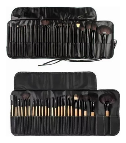 Set 32 Brochas De Maquillaje Profesional Color Negro