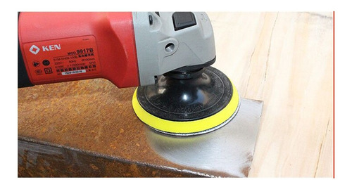 Imagen 3 de 10 de Lija + Base Velcro 125mm 100 Uni Redonda Roto Orbital Discos