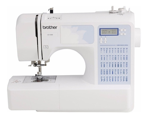 Máquina de coser recta Brother CE5500 portable blanca y celeste 110V/220V