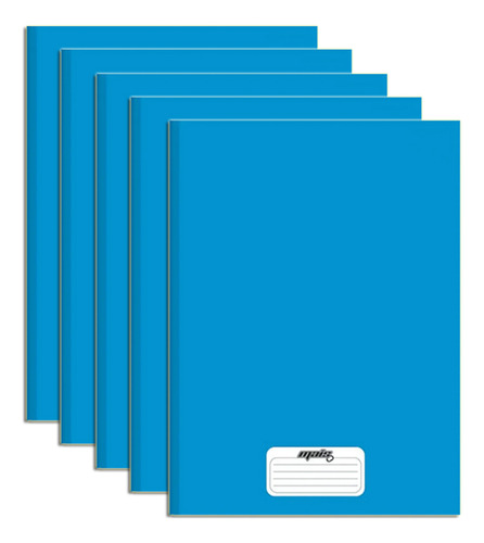 Caderno Brochura Capa Dura Azul 96 Folhas Kit 5