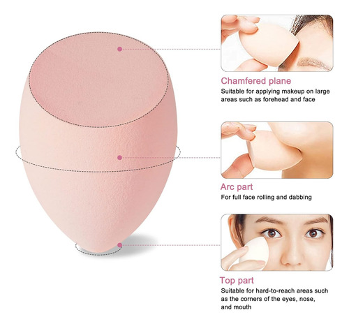 Juego De 6 Esponjas De Maquillaje De Terciopelo Y 4 Esponjas