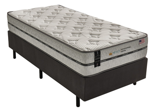 Cama Box Solteiro Molas Ensacadas Pro Saúde King Koil 96x203 Cinza