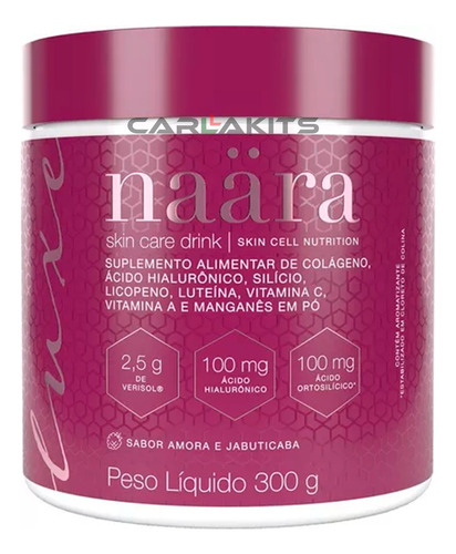 Naara Luxe - Colágeno Verisol Com Ácido Hialurônico Sabor Amora e Jabuticaba