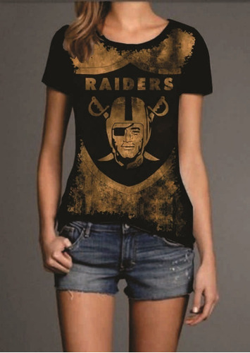 Blusa Fem. 5%off Divertida Oakland Raiders Linda Divertida