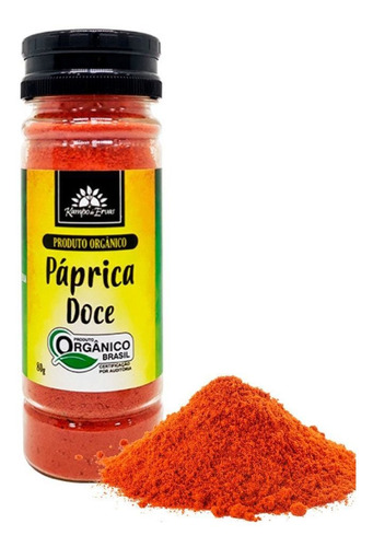 Páprica Doce 100% Orgânica Condimento Especiaria Vegana 80g