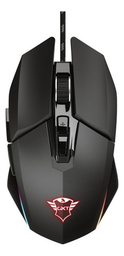 Mouse ergonômico para jogadores Trust Idon Gxt 950 Rgb de 6000 dpi de 7 bots, cor preta