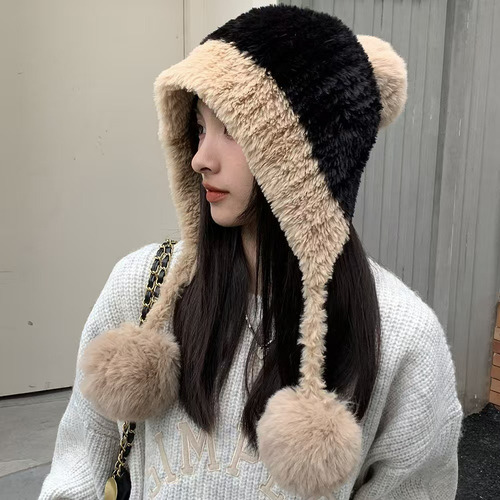 Gorro De Punto Con Orejeras De Felpa Cálido Para Invierno Co