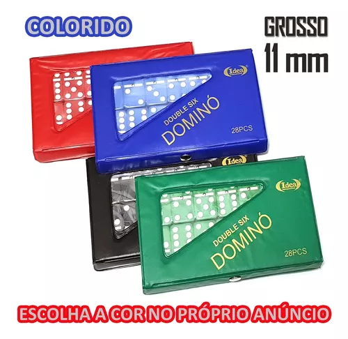 Jogo De Domino Double Six Osso Estojo C/28 Peças TOP Jogador Jogar