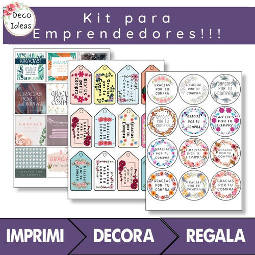 Imagen 1 de 5 de Kit Imprimible Para Emprendedores A Color Pdf Listo Imprimir