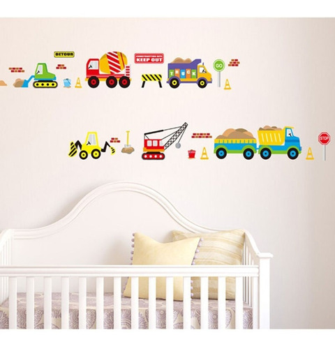 Vinil Decorativo Infantil Construccion Camion  Para Pared