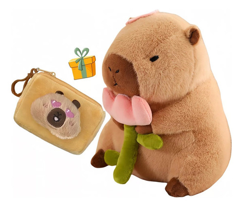 Muñeca De Peluche Con Flor De Carpincho De 30 Cm Con