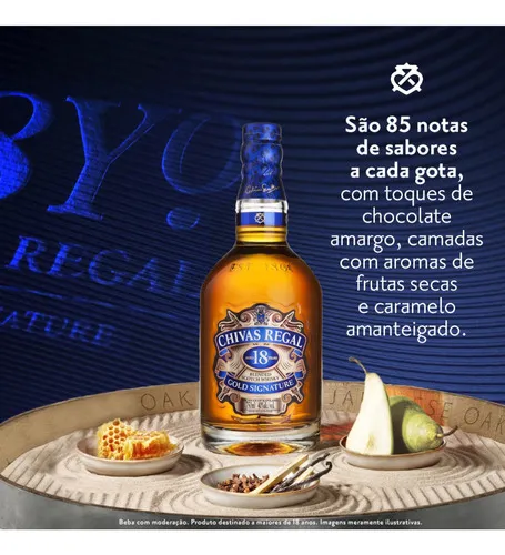Whisky 18 anos gold sgnature 750ml Chivas Regal | Frete grátis Whisky 18 anos gold sgnature 750ml Chivas Regal | Frete grátis