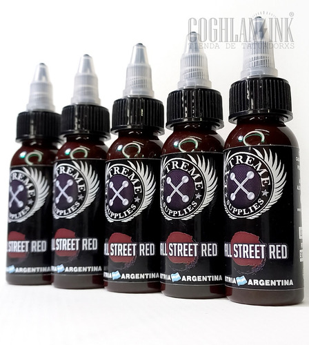 Imagen 4 de 8 de Tinta Tattoo Extreme Wall Street Red X 1oz Tatuajes Tatuar