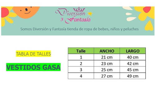 Imagen 4 de 4 de Vestido Gasa Bebe Bautismos Cumpleaños