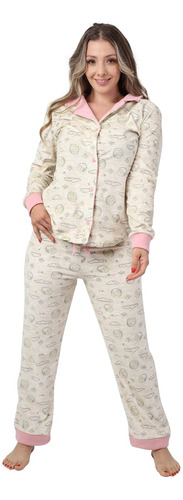 Pijama Dama Mujer Camisa Pantalón Polar Suave Cómoda Invie
