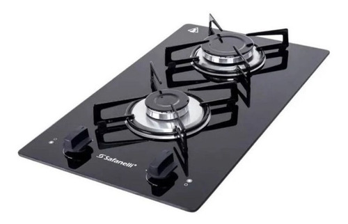 Fogão cooktop gás Safanelli Semplice Fogão 2 bocas preto 127V/220V