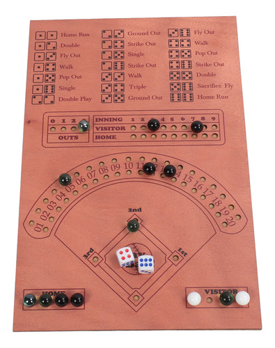 Simulador De Juego De Mesa De Dados De Béisbol De Madera