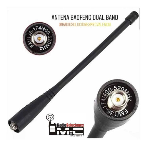 Imagen 2 de 5 de Antena Para Radios Dual Band Uhf Vhf Baofeng 888s