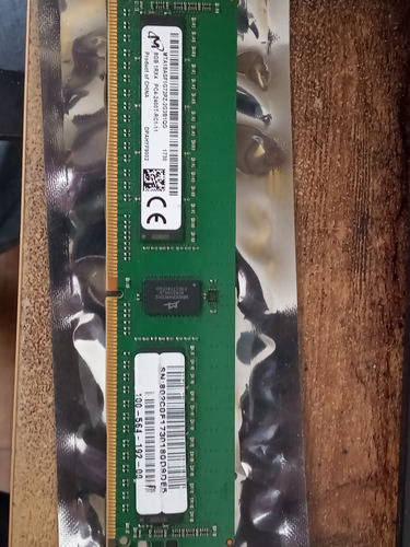 Dos Memoria Ram 8gb Micron Para Servidor Ecc Pc-4 2400t-rc11
