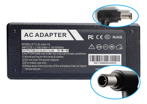 Cargador Sony 19.5v 3.9a 6.5 X 4.4 Mm 75w Alternativo 