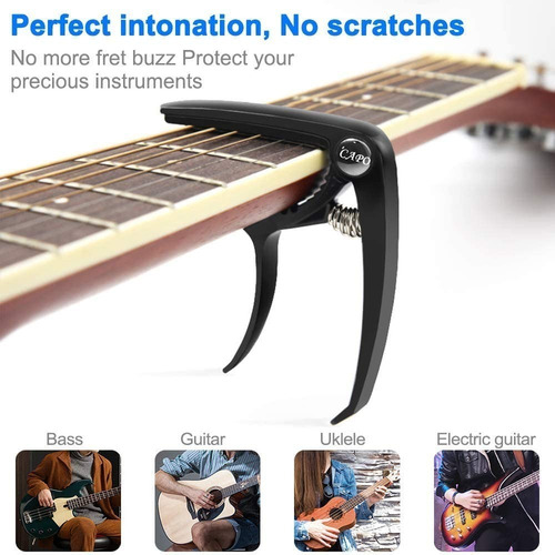 Cejilla Negra Con Púas De Guitarra
