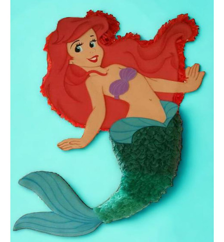 Piñata Princesas Bella Jasmine Aurora Ariel Rapunzel Rojo Princesa Ariel La Sirenita Rayas Grande