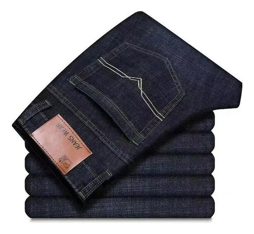 Jeans Clásicos Negros Y Azules Para Hombre, Jeans De Negocio