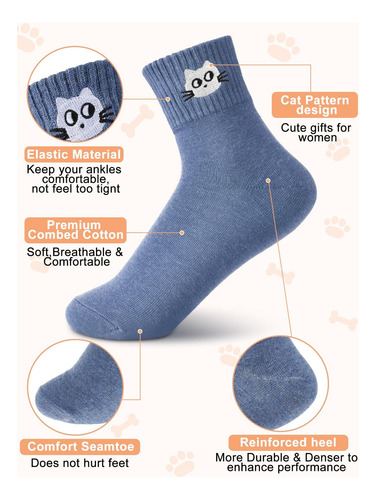 10 Pares Calcetines Elásticos Algodón Hasta Tobillo Lindos