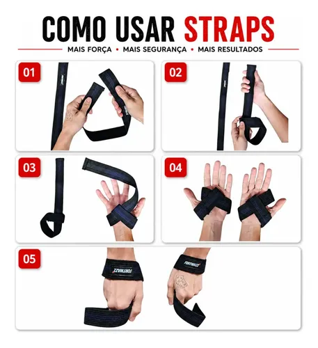Fita Strap Profissional 100% Algodão Mais Resultado Cor Preto/azul