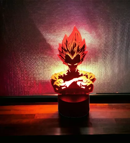 Lámpara LED 3D Dragon Ball Z - Vegeta con la base que elijas! - PictyourLamp