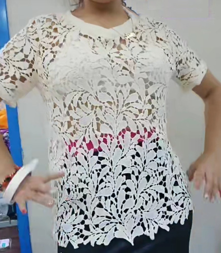 Blusa Polo Con Encaje Tallas S Y M Nuevo Con Etiqueta