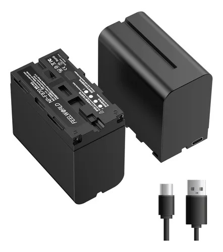 Batería Np-f970 6600 Mah Recargable Usb-c Para Luces Y Cámar