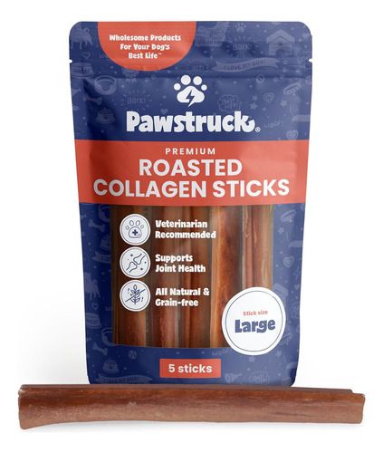 Pawstruck, 5 Palitos De Colágeno Naturales, 11-12 Pulgadas