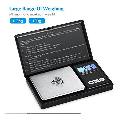 Báscula Científica Digital Amir, 100 G, 0,01 G/0,001 Oz, Poc