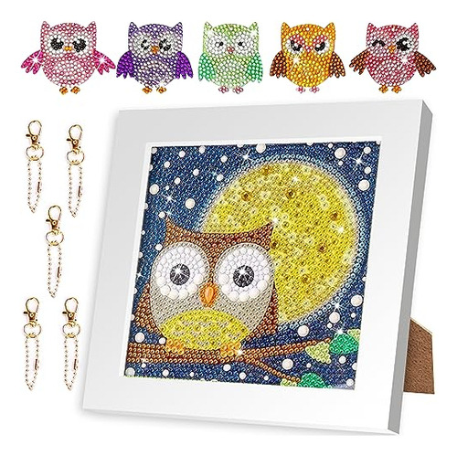 Diamond Painting Kits For Kids With Wooden Frames, 5d D...