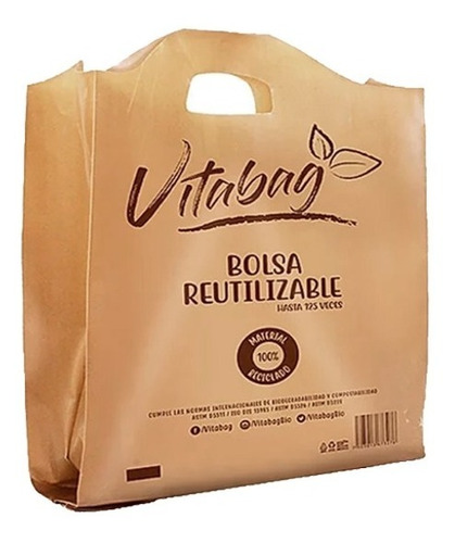 Bolsa Biodegradable Boutique Reutilizable Mediana 10 Pzas 